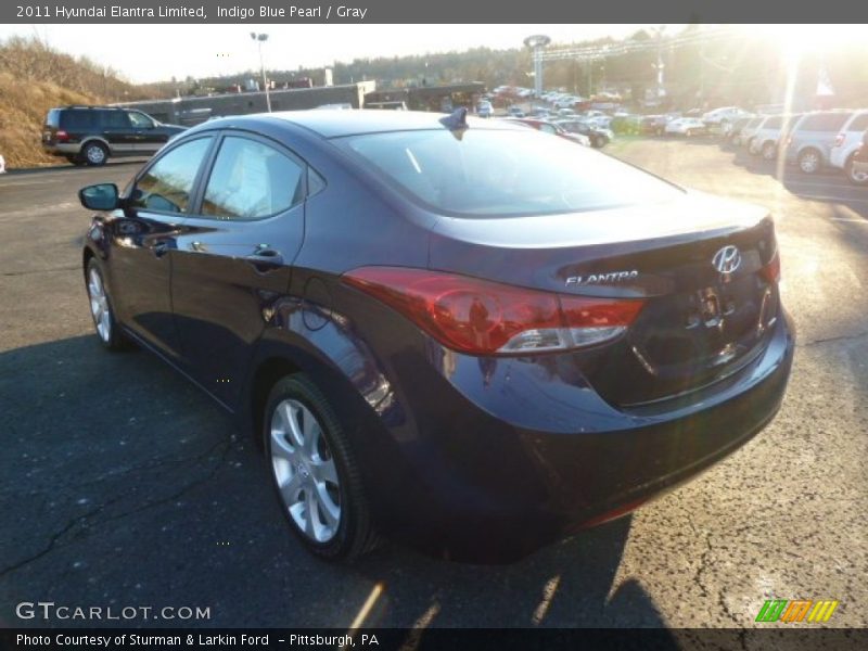 Indigo Blue Pearl / Gray 2011 Hyundai Elantra Limited