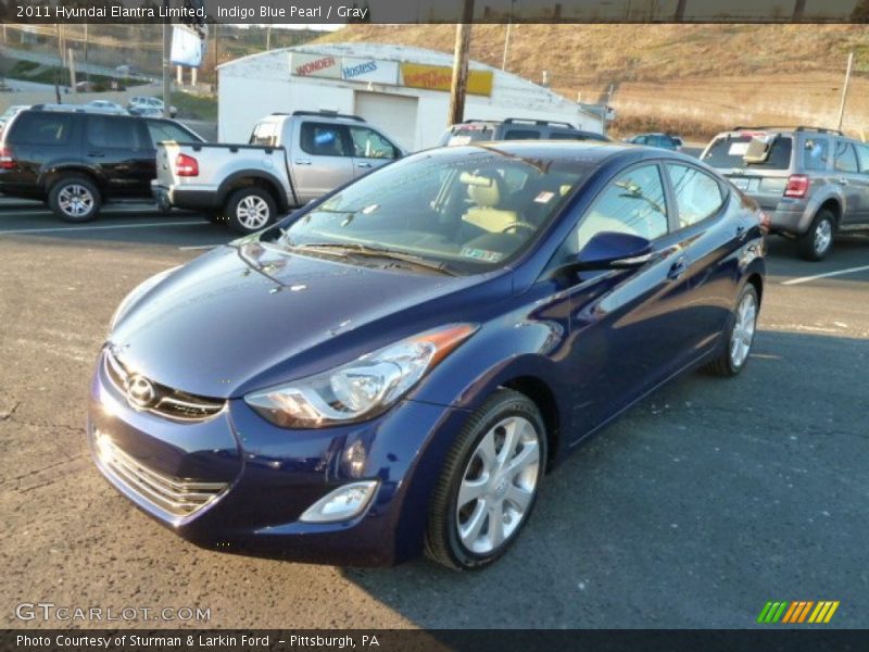 Indigo Blue Pearl / Gray 2011 Hyundai Elantra Limited