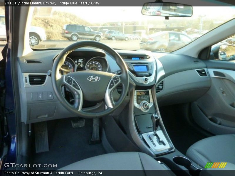 Indigo Blue Pearl / Gray 2011 Hyundai Elantra Limited
