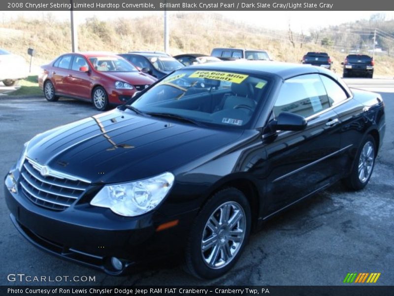 Brilliant Black Crystal Pearl / Dark Slate Gray/Light Slate Gray 2008 Chrysler Sebring Limited Hardtop Convertible