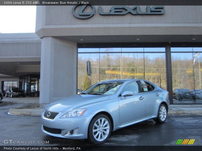 Breakwater Blue Metallic / Black 2009 Lexus IS 250 AWD