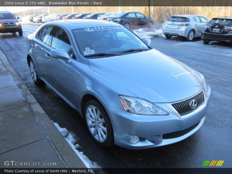 Breakwater Blue Metallic / Black 2009 Lexus IS 250 AWD