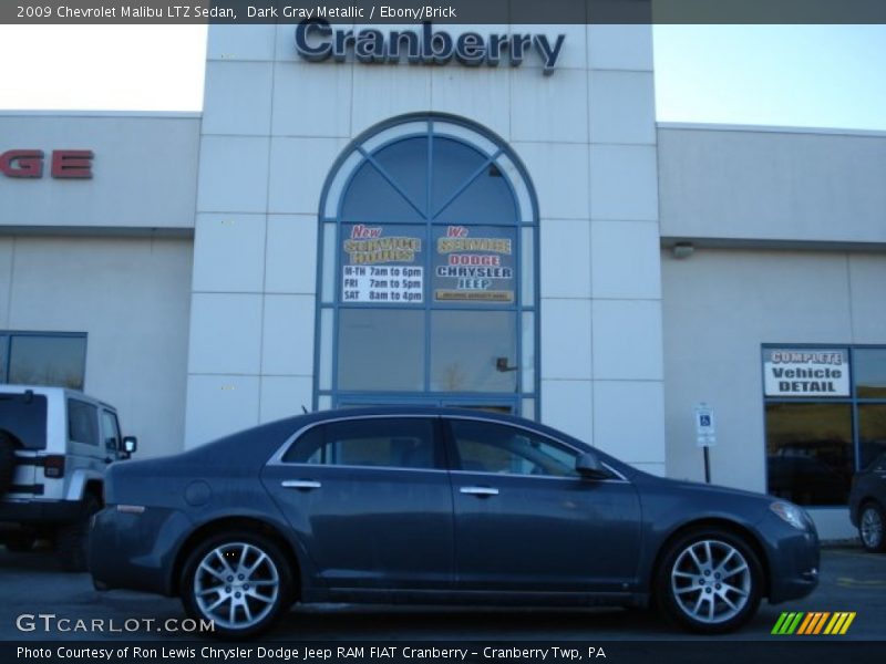 Dark Gray Metallic / Ebony/Brick 2009 Chevrolet Malibu LTZ Sedan