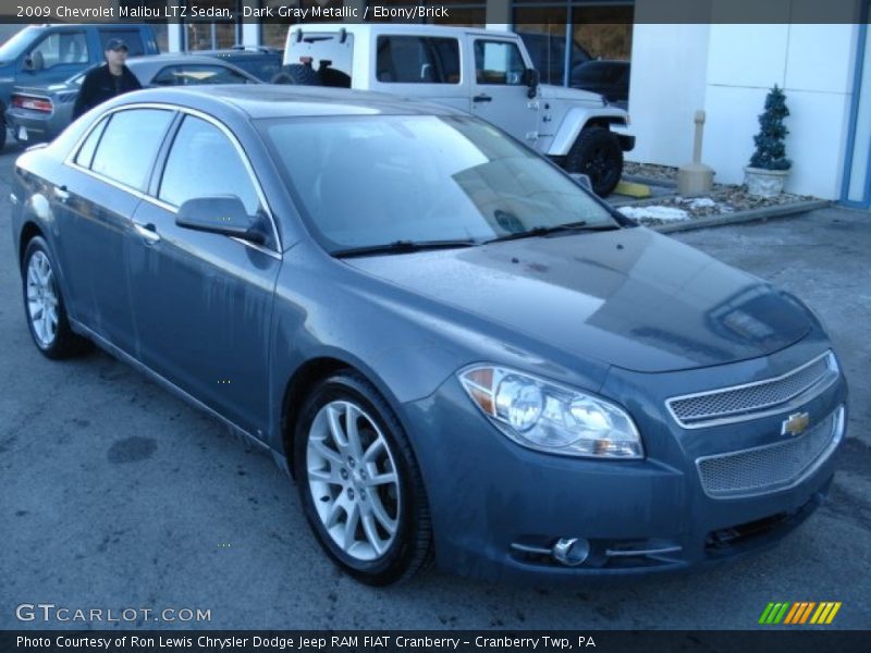 Dark Gray Metallic / Ebony/Brick 2009 Chevrolet Malibu LTZ Sedan
