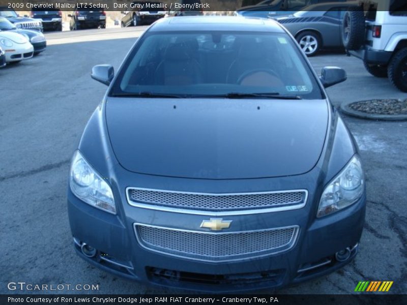 Dark Gray Metallic / Ebony/Brick 2009 Chevrolet Malibu LTZ Sedan