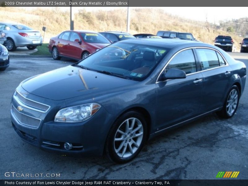 Dark Gray Metallic / Ebony/Brick 2009 Chevrolet Malibu LTZ Sedan