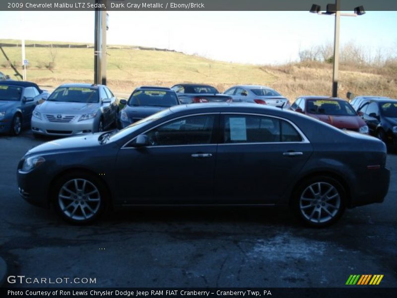 Dark Gray Metallic / Ebony/Brick 2009 Chevrolet Malibu LTZ Sedan