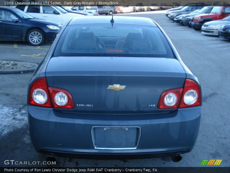 Dark Gray Metallic / Ebony/Brick 2009 Chevrolet Malibu LTZ Sedan