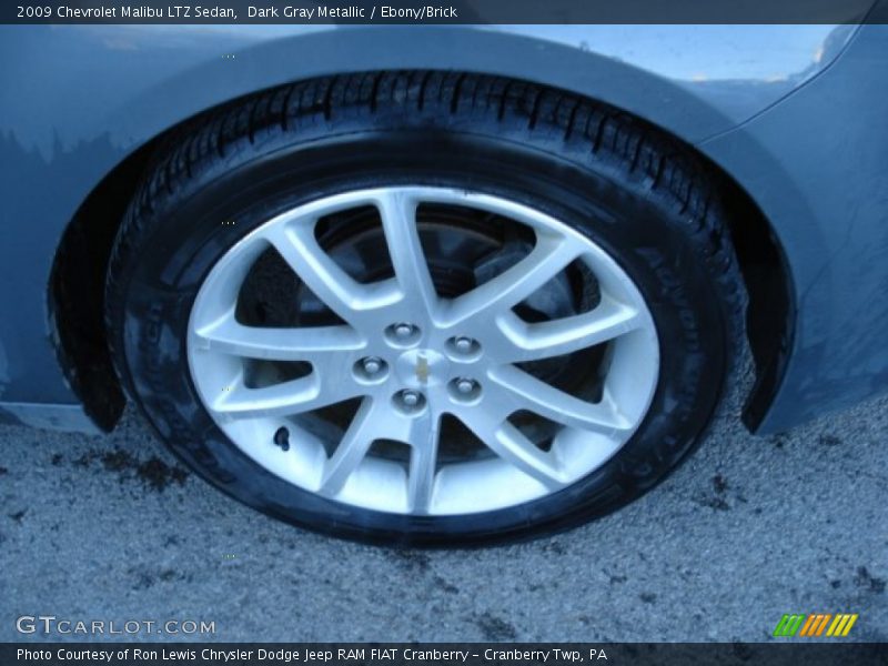 Dark Gray Metallic / Ebony/Brick 2009 Chevrolet Malibu LTZ Sedan
