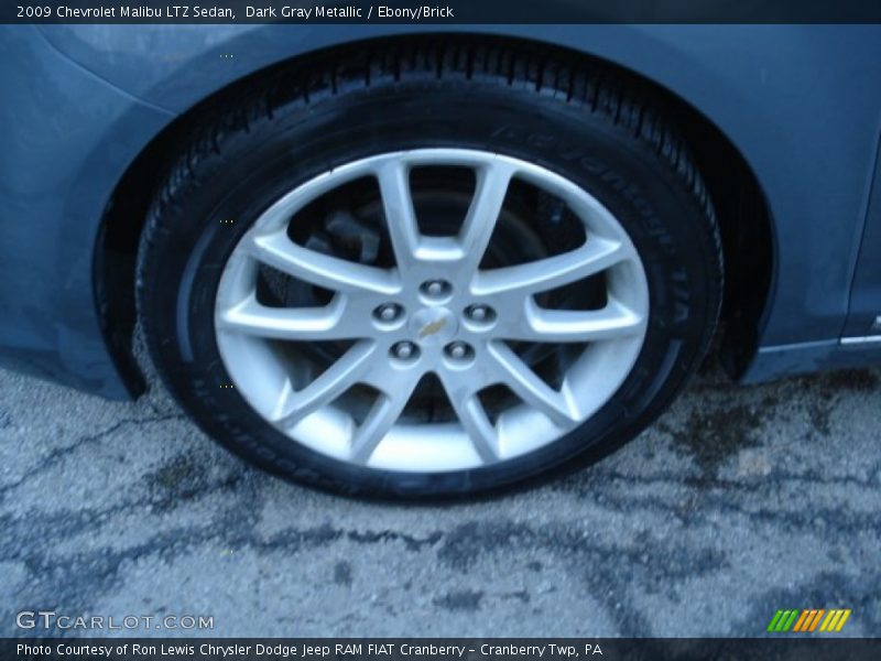 Dark Gray Metallic / Ebony/Brick 2009 Chevrolet Malibu LTZ Sedan