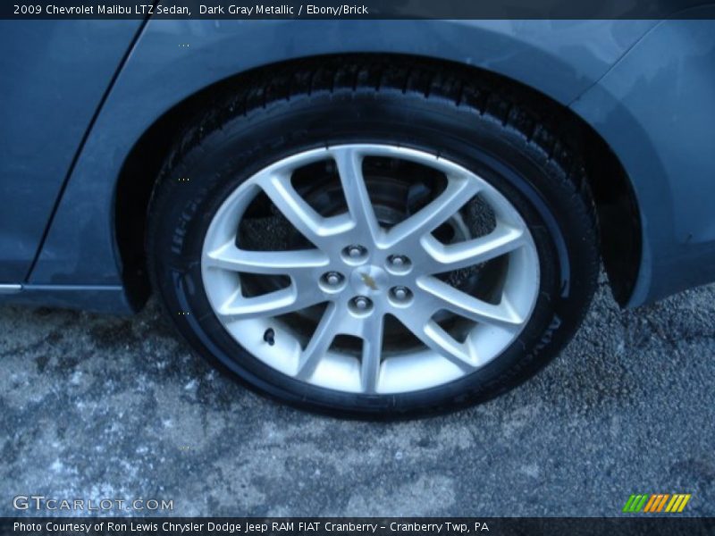 Dark Gray Metallic / Ebony/Brick 2009 Chevrolet Malibu LTZ Sedan