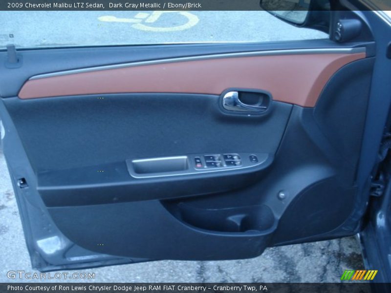 Dark Gray Metallic / Ebony/Brick 2009 Chevrolet Malibu LTZ Sedan
