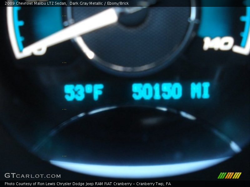 Dark Gray Metallic / Ebony/Brick 2009 Chevrolet Malibu LTZ Sedan