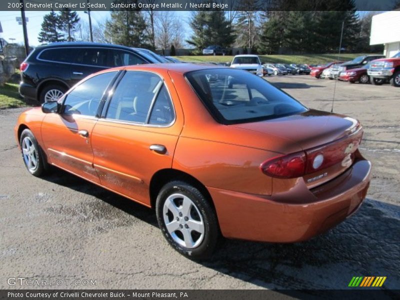 Sunburst Orange Metallic / Neutral Beige 2005 Chevrolet Cavalier LS Sedan