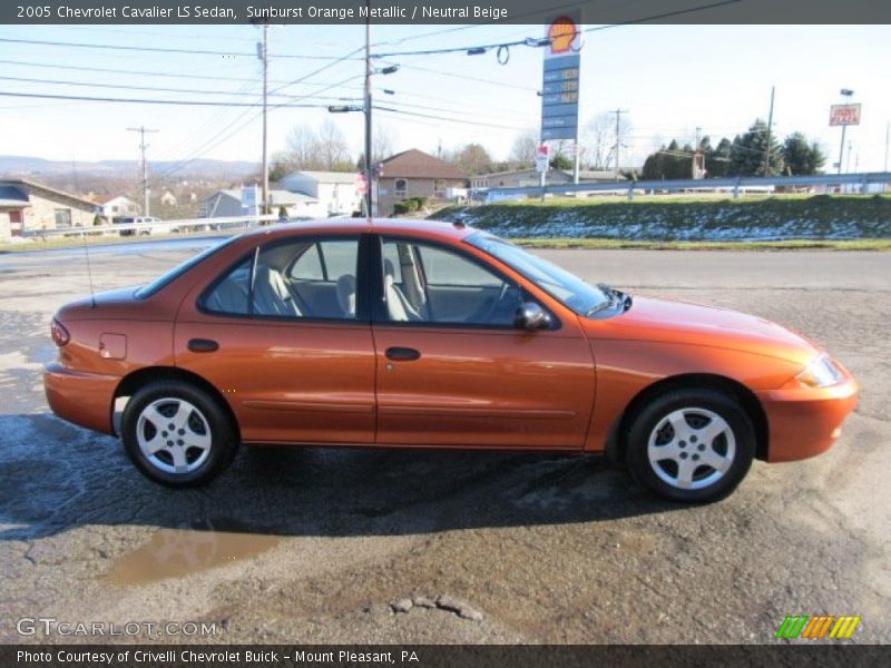 Sunburst Orange Metallic / Neutral Beige 2005 Chevrolet Cavalier LS Sedan