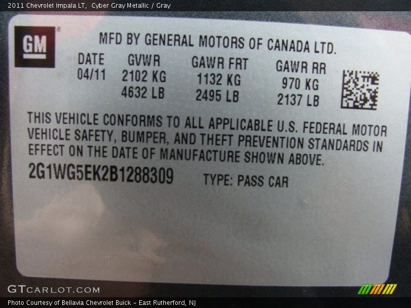 Cyber Gray Metallic / Gray 2011 Chevrolet Impala LT