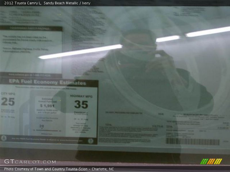 Sandy Beach Metallic / Ivory 2012 Toyota Camry L