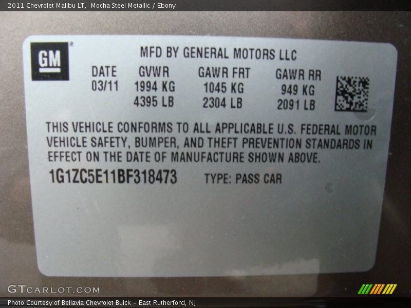 Mocha Steel Metallic / Ebony 2011 Chevrolet Malibu LT