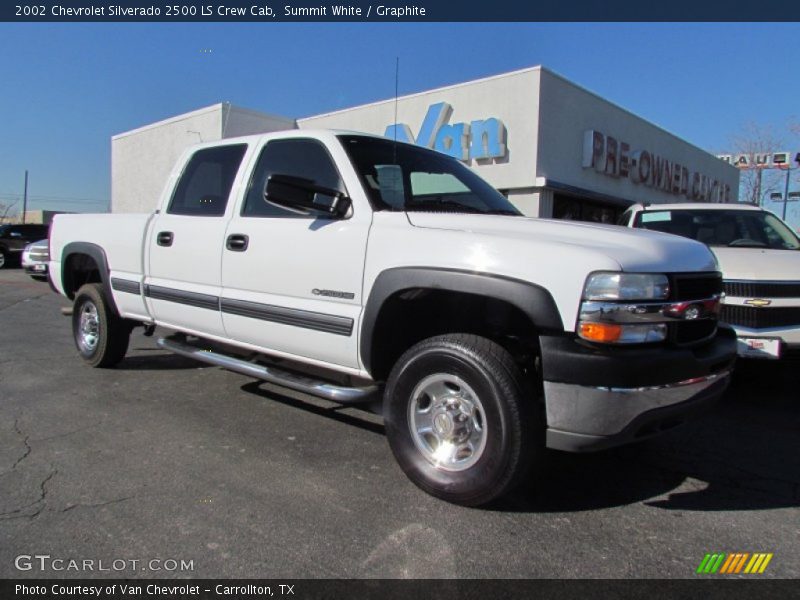 Summit White / Graphite 2002 Chevrolet Silverado 2500 LS Crew Cab