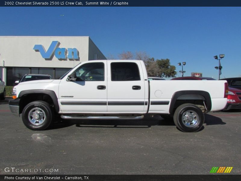 Summit White / Graphite 2002 Chevrolet Silverado 2500 LS Crew Cab