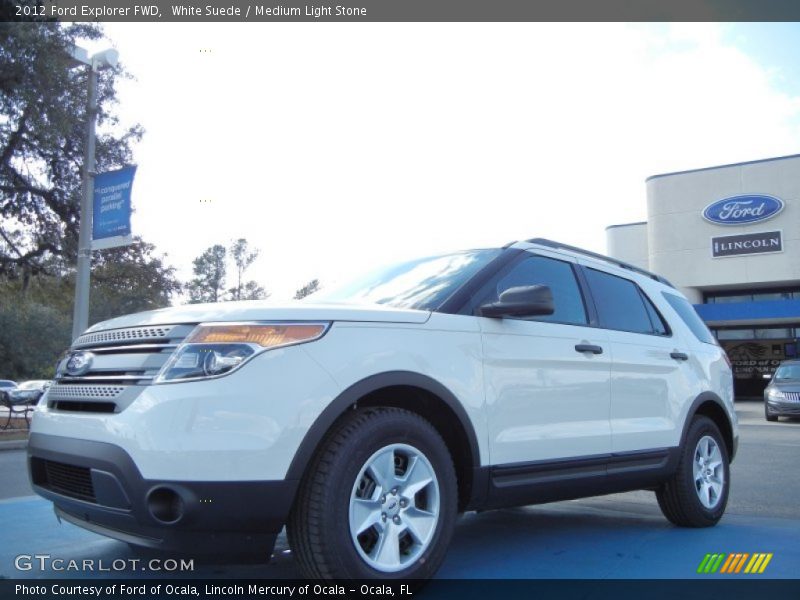 White Suede / Medium Light Stone 2012 Ford Explorer FWD