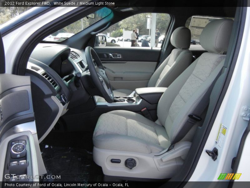 White Suede / Medium Light Stone 2012 Ford Explorer FWD