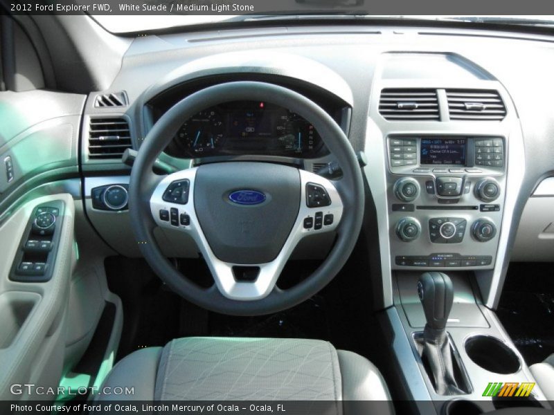 White Suede / Medium Light Stone 2012 Ford Explorer FWD
