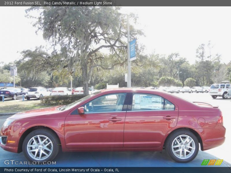 Red Candy Metallic / Medium Light Stone 2012 Ford Fusion SEL