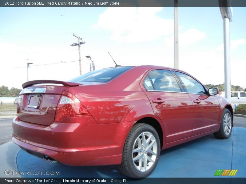 Red Candy Metallic / Medium Light Stone 2012 Ford Fusion SEL
