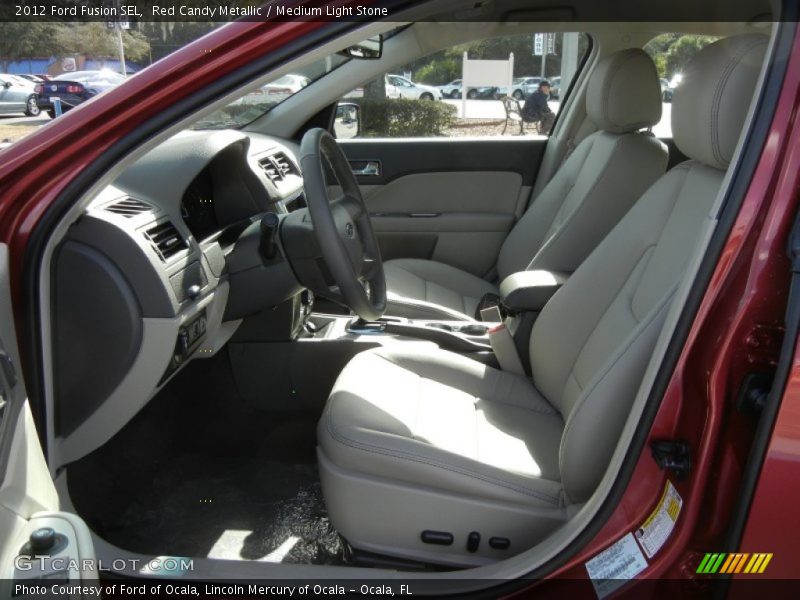 Red Candy Metallic / Medium Light Stone 2012 Ford Fusion SEL