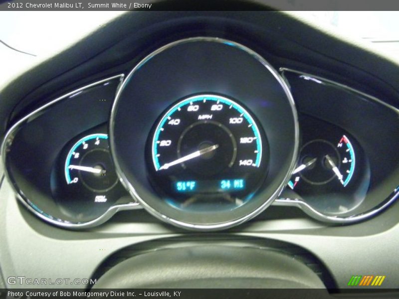 Summit White / Ebony 2012 Chevrolet Malibu LT