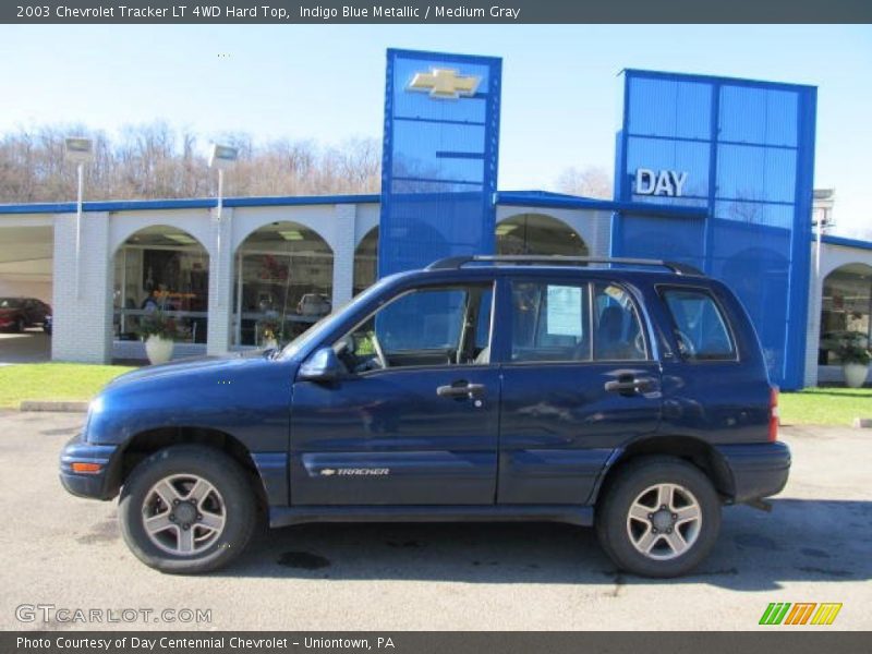 Indigo Blue Metallic / Medium Gray 2003 Chevrolet Tracker LT 4WD Hard Top