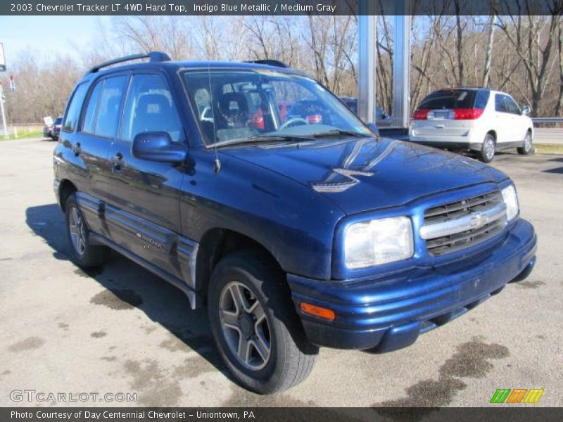 Indigo Blue Metallic / Medium Gray 2003 Chevrolet Tracker LT 4WD Hard Top