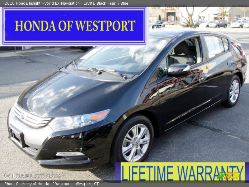 Crystal Black Pearl / Blue 2010 Honda Insight Hybrid EX Navigation