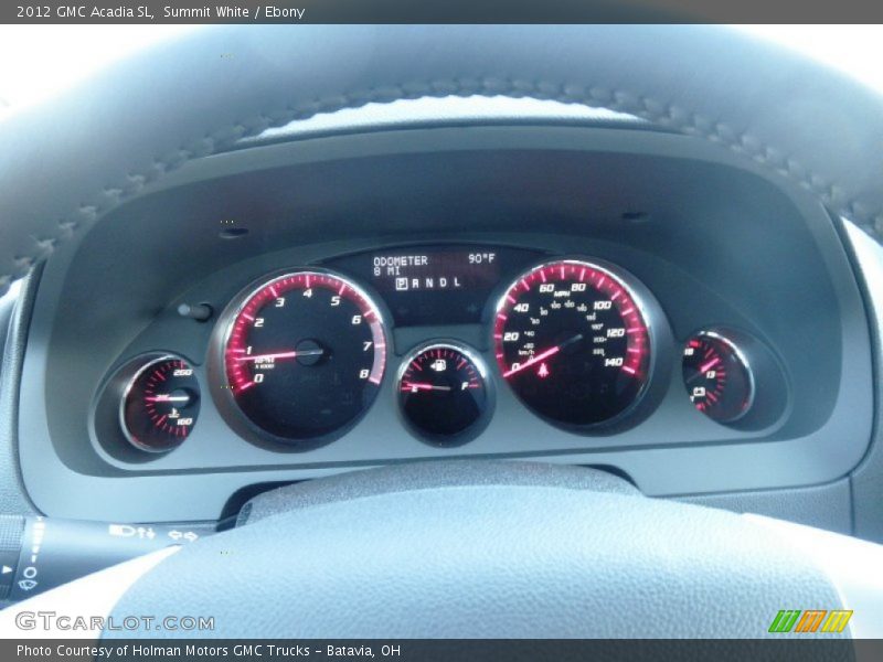 Summit White / Ebony 2012 GMC Acadia SL