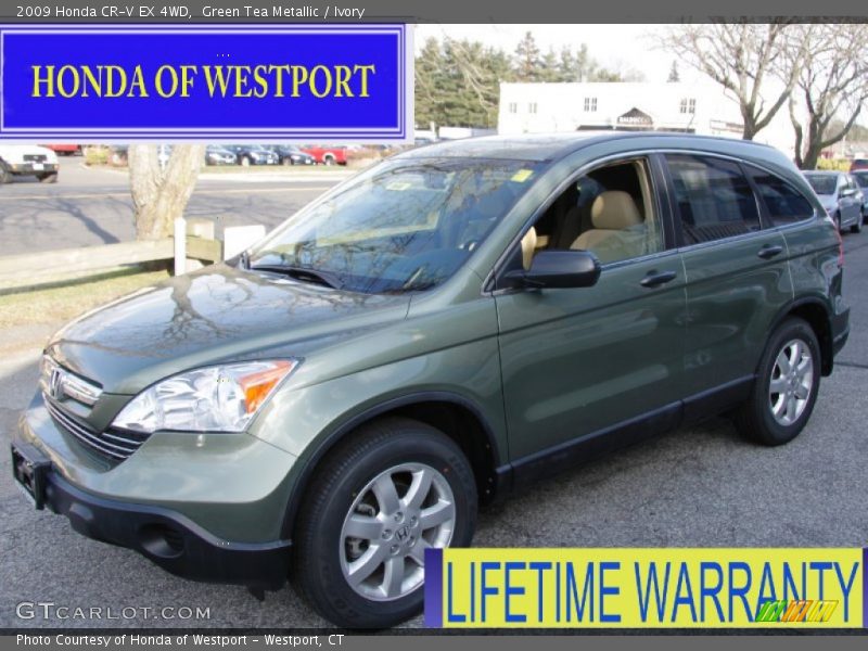 Green Tea Metallic / Ivory 2009 Honda CR-V EX 4WD