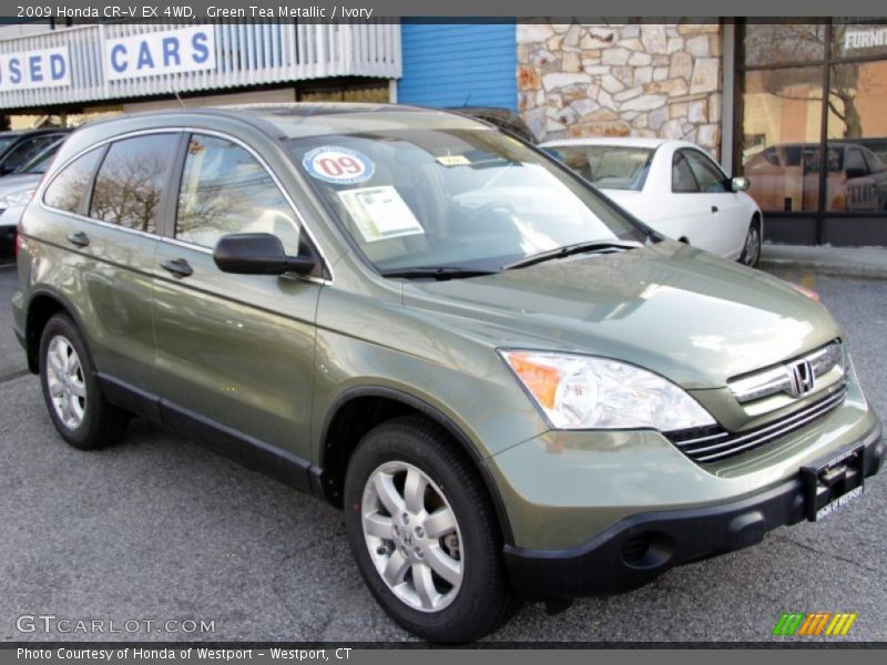 Green Tea Metallic / Ivory 2009 Honda CR-V EX 4WD