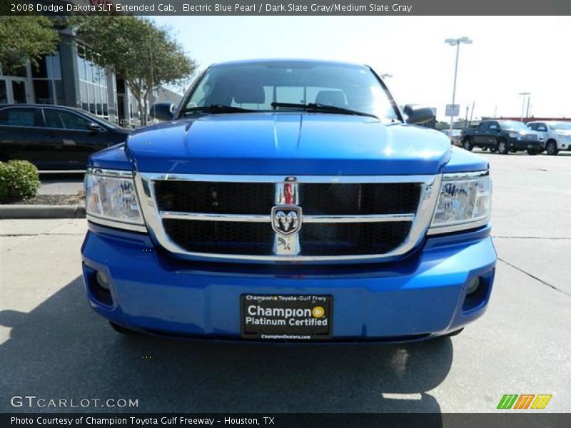 Electric Blue Pearl / Dark Slate Gray/Medium Slate Gray 2008 Dodge Dakota SLT Extended Cab