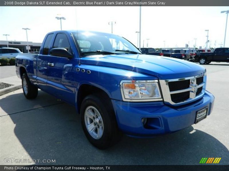 Electric Blue Pearl / Dark Slate Gray/Medium Slate Gray 2008 Dodge Dakota SLT Extended Cab