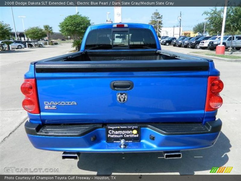 Electric Blue Pearl / Dark Slate Gray/Medium Slate Gray 2008 Dodge Dakota SLT Extended Cab