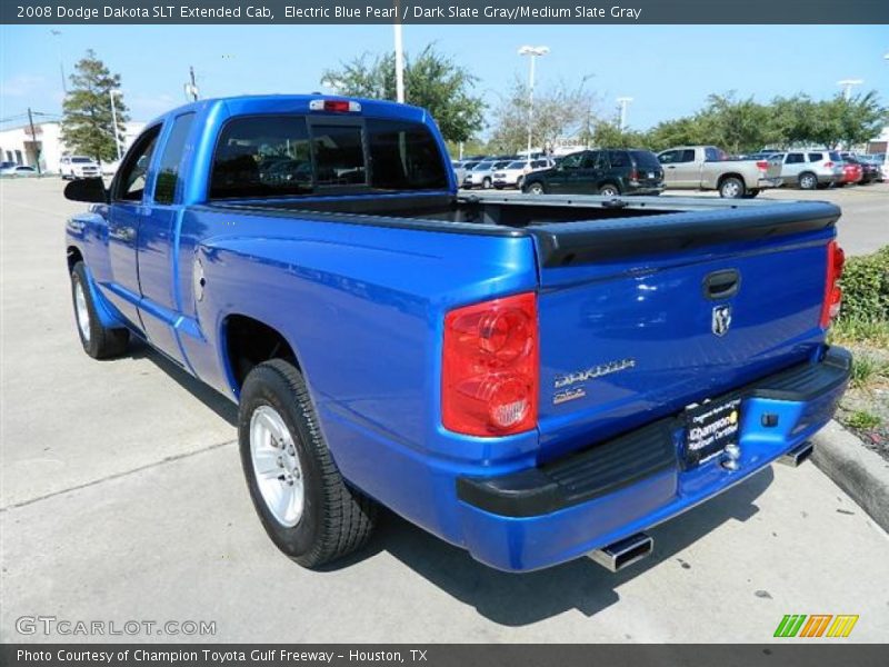 Electric Blue Pearl / Dark Slate Gray/Medium Slate Gray 2008 Dodge Dakota SLT Extended Cab