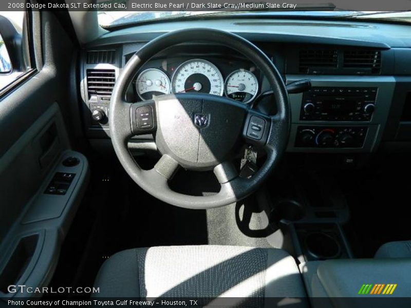 Electric Blue Pearl / Dark Slate Gray/Medium Slate Gray 2008 Dodge Dakota SLT Extended Cab