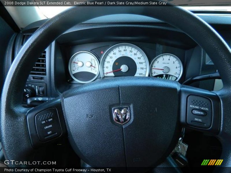 Electric Blue Pearl / Dark Slate Gray/Medium Slate Gray 2008 Dodge Dakota SLT Extended Cab