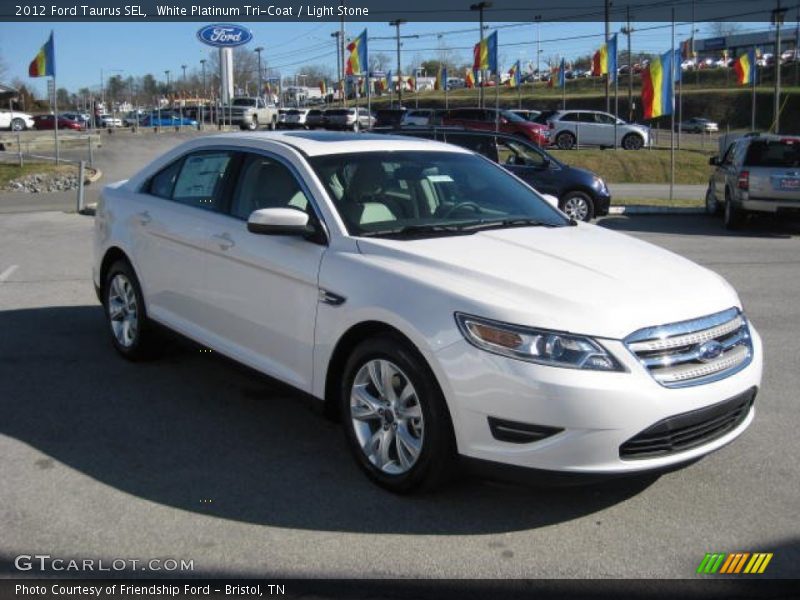 White Platinum Tri-Coat / Light Stone 2012 Ford Taurus SEL