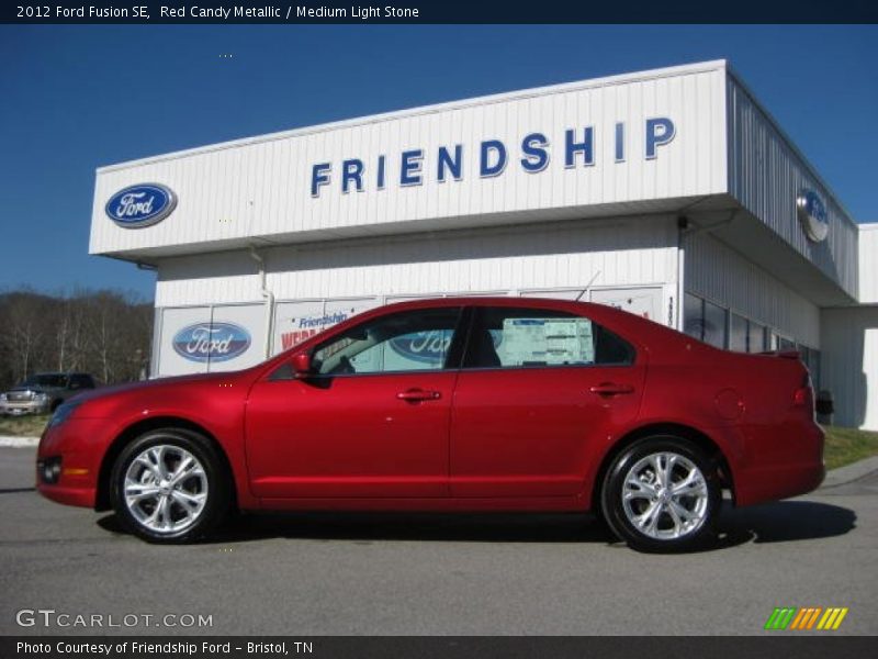 Red Candy Metallic / Medium Light Stone 2012 Ford Fusion SE