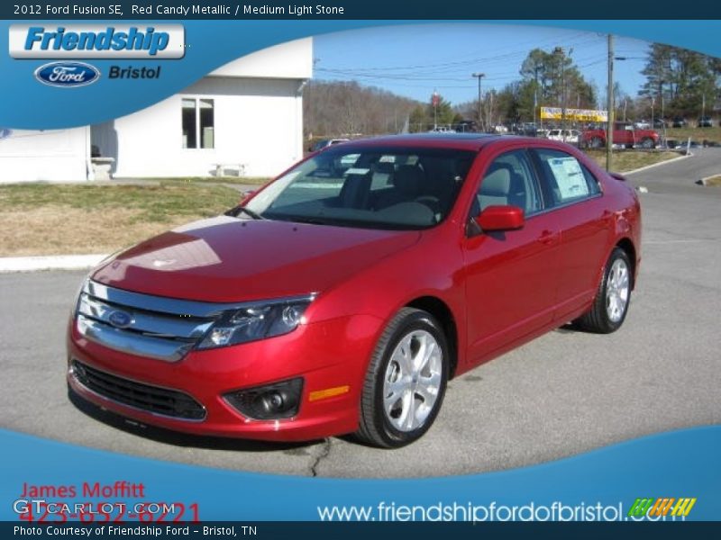 Red Candy Metallic / Medium Light Stone 2012 Ford Fusion SE