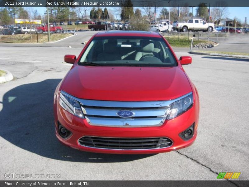 Red Candy Metallic / Medium Light Stone 2012 Ford Fusion SE