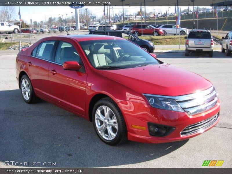 Red Candy Metallic / Medium Light Stone 2012 Ford Fusion SE
