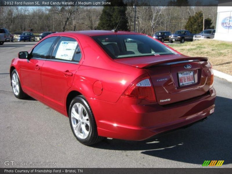 Red Candy Metallic / Medium Light Stone 2012 Ford Fusion SE