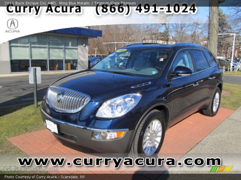 Ming Blue Metallic / Titanium/Dark Titanium 2011 Buick Enclave CXL AWD